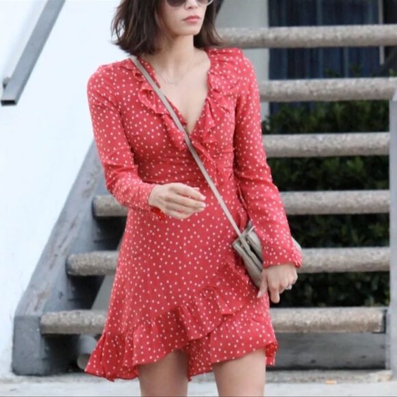 Réalisation Alexandra Dress in Red Star Print Silk Wrap Dress XS - Picture 5 of 16